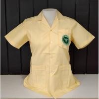 ราคา เสื้อกาวน์ริ้วเหลือง คอฮาวาย(หญิง) เสื้อผู้ช่วยพยาบาลคนไข้ พร้อมปักตราสาธารณสุข (20654907298)