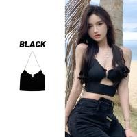 ราคา Sale80%เสื้อแฟชั่นสายโซ่คล้องคอ อกแต่งคล้องห่วง สีดำ เซ็กซี่ (42601193945)