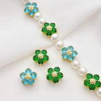 ราคา Alloy zircon flowers Five petal flower bead diy handmade bracelet necklace earrings jewelry accessories (26915423113)