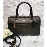 ราคา ของแท้ ของใหม่ %Coach Rowan satchel in signature canvas IM/BROWN/BLACK (#F83607) ⁣⁣⁣⁣⁣⁣⁣⁣กระเป๋าทรงหมอนรุ่นใหม่ 10 นิ้ว (13803489474)