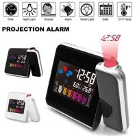 ราคา นาฬิกาดิจิตอล พร้อมส่ง นาฬิกาปลุกดิจิตอล Wall Projection สภาพอากาศหน้าจอ LCD Snooze นาฬิกาปลุก Dua (24084501067)
