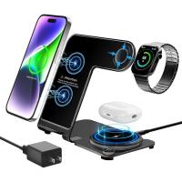 ราคา เครื่องชาร์จไร้สาย, อลูมิเนียมอัลลอยด์ 3 in 1 สถานีชาร์จไร้สายสําหรับ Apple iPhone/iWatch/Airpods,iPhone15 14,13,12,11 (Pro, ProMax)/XS/XR/XS/X/8(Plus),iWatch/Po/Po/Air/Po/ (54357412936)