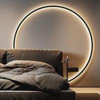 ราคา ไฟห้องนอนไฟติดผนัง LED วงแหวนสำหรับห้องนอน ไฟติดผนังอะครีลิกอะลูมิเนียม ปลั๊ก USB โคมไฟผนังสำหรับตกแต่งภายใน (27260166180)