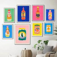 ราคา ญี่ปุ่น Hot Chilli ซอสมะเขือเทศกระป๋อง Dill Pickle Wall Art ภาพวาดผ้าใบ Nordic โปสเตอร์และพิมพ์ภาพห้องครัว De (52257620238)