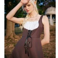 ราคา พร้อมส่ง มือ 1 SHEIN เดรสวินเทจผูกโบว์หน้ากระโปรงบาน SIZE XL (23600879524)