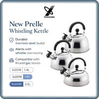 ราคา Yoshikawa New Prelle Whistling Kettle – Japanese Stainless Steel Tea Kettle, IH & Gas Compatible, Made in Japan (1.4L / 1.8L / 2.5L Sizes) (43359516334)