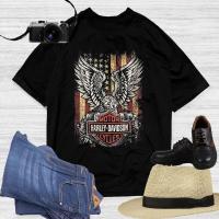 ราคา เสื้อยืดวินเทจ Eagle Harley-Davidson, เสื้อ Harley Davidson พัดลมมอเตอร์ Harley Davidson รอบเสื้อ, เสื้อรถจักรยานยนต์, เสื้อ Biker (57807614970)
