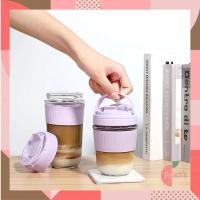 ราคา PEACHs - Bo6696 ขวดแก้วใส / แก้วน้ําแก้วสุนทรียศาสตร์ / แก้วกาแฟป้องกันการรั่วไหล / แก้วน้ําน่ารัก 350 Ml และ 450 Ml (47801586027)