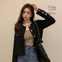ราคา ❤ ส่งไวจากไทย ❤ เสื้อคลุม สไตล์มินิมอล งานสวยหรูหรา กระดุมผ่ากลาง ผ้าทวิต แขนยาว เบลเซอร์ ผู้หญิง สไตล์คุณหนู Blazer (41464985997)