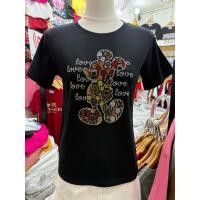 ราคา ป้าย Candy เสื้อยืดผู้หญิง ผ้ายูนิโค คอกลม อก36“-38” งานรีดเพชร ลายมิคกี้ (40628043965)