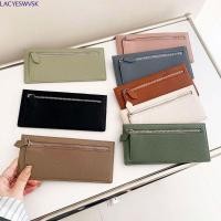 ราคา กระเป๋าสตางค์สไตล์เกาหลีPU สีทึบ แบบยาว หลายช่องใส่บัตร และมีซิปสำหรับเหรียญ สำหรับผู้หญิง (55906691517)