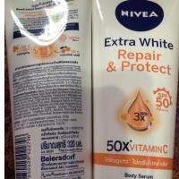ราคา NIVEA นีเวีย Extra White Repair & Protect SPF 50 Serum 320 ml.เอ็กซ์ตร้าไวท์ รีแพร์ แอนด์ โปรเทค (7195195205)