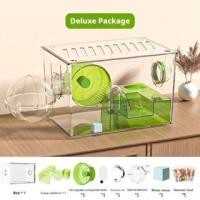 ราคา (ล้างสต๊อก Super Deal)กรงหนูแฮมสเตอร์ขนาดใหญ่อะคริลิคใสหรูหราหนูแฮมสเตอร์กล่องให้อาหารสัตว์เลี้ยงพิเศษ (29781559443)