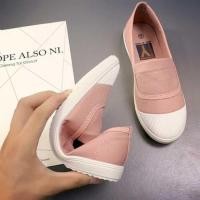 ราคา 1 รองเท้าผ้าใบ ทรง Keds สีพื้น สีขาว ชมพู และดำ ขนาด 35 (54608141255)