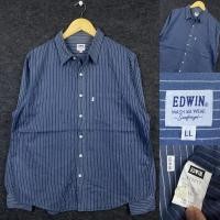 ราคา ส่งต่อเชิ้ตวินเทจ สีกรมท่า ลายทาง ริ้วเล็ก แบรนด์ EDWIN vintage shirt (40556432547)