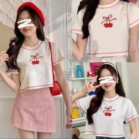 ราคา เสื้อ baby tee เสื้อครอป เอวแคบ เสื้อเอวลอย แฟชั่น เสื้อเกาหลี ลุคคุณหนู โคตรนุ่ม ไม่ต้องรีด Cherr (26490396752)
