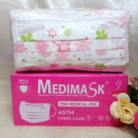 ราคา Medimask ลายดอกไม้ชมพู รุ่นใหม่ล่าสุด พร้อมส่ง❗ปลีก-ยกลัง หน้ากากอนามัยทางการแพทย์ LV 1 มี VFE 99% ป้องกันเชื้อไวรัส 99% (14533312903)