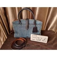 ราคา [Use like New] MERCER SATCHEL 30 IN COLORBLOCK DENIM (COACH F37786) (14900759131)