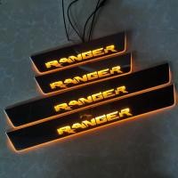 ราคา Ford Ranger T6 T7 T8 T9 4PCS อะคริลิค LED ยินดีต้อนรับเหยียบรถ Scuff แผ่นเหยียบประตู Sill Pathway Light**&& (49354329246)
