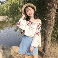 ราคา เสื้อเกาะอก ปาดไหล่ ลายดอก (1254734913)