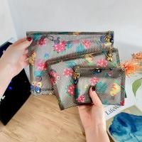 ราคา กระเป๋าผ้าตาข่ายสไตล์ญี่ปุ่นสีกากีดอกไม้นกเป็ดกระเป๋าใส่เหรียญแต่งหน้า (27217102916)