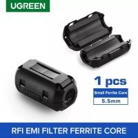 ราคา UGREEN รุ่น 20305 ตัวกรองสัญญาณรบกวน Ferrite Core 5.5mm Cable Filter Nickel-zinc Noise Suppressor EMI RFI Clip Choke (19929719303)
