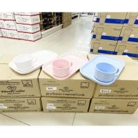 ราคา [1ชุด] ชุดอาหารว่างเมลามีน ถ้วยกาแฟพร้อมถาดรอง ใช้จัดเบรค Flowerware (3357799163)