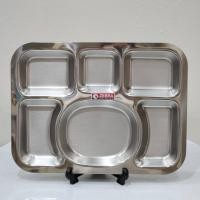 ราคา zebra ถาดหลุมเหลี่ยม 6 ช่อง ตราหัวม้าลาย 132040 ถาดหลุมสแตนเลส ถาดอาหาร (40965420189)