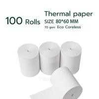 ราคา กระดาษความร้อน ม้วน ไม่มีแกน 80x60 (100 ม้วน/กล่อง) / เครื่องบันทึกเงินสดใบเสร็จ นิเวศน์ / ม้วนกระดาษใบเสร็จ / ม้วนกระดาษ (50057293989)