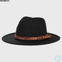 ราคา BRABRAA Felt Fedora หมวก, Vintage พร้อมเข็มขัดหัวเข็มขัดปานามาหมวก, แฟชั่น Elegant กว้าง Brim นุ่มคาวบอยหมวกผู้ชายผู้หญิง (45157075443)
