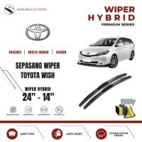 ราคา ที่ปัดน้ําฝนกระจกรถยนต์ Toyota Wish Hybrid ฟรีผ้าไมโครไฟเบอร์ (45706573393)