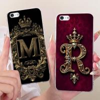 ราคา สําหรับ iPhone 5 5s SE (2016) 4 4s แฟชั่น Crown จดหมายเริ่มต้นคู่เคสโทรศัพท์ซิลิโคนอ่อนนุ่ม TPU ปลอก (56505016963)
