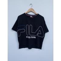 ราคา เสื้อยืดสีดำ FILA สกรีนโลโก้ ไซส์ L (มีตำหนิ) (29918952603)