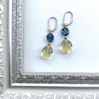 ราคา ต่างหูพลอยแท้ ลอนดอนบลูโทพาส เลมอนควอตซ์ 14k Gold Filled London Blue Topaz & Lemon Quartz Earrings 14KGF (19661757195)