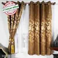 ราคา ผ้าม่านสำเร็จรูป ม่านตาไก่ ม่านหน้าต่าง โชคสิริ 5-4 สีน้ำตาลทองลายวินเทจ (1905220280)