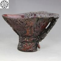 ราคา คอลเลกชันงานฝีมือโบราณแตรแกะสลักรูปแก้วไวน์ตกแต่งบ้าน DJZH (28552844579)