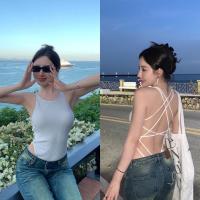 ราคา บอดี้สูท สายเดี่ยว ไขว้หลัง บอดี้สูทสีขาว 42MAR23 (18075501542)