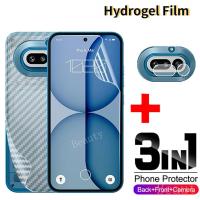 ราคา 3in1 ฟิล์ม Hydrogel ด้านหน้าสําหรับ Nothing โทรศัพท์ 4A 4 Pro 4APro Phone4A ป้องกันหน้าจอฟิล์มสําหรับ Nothing Phone4APro คลุมทั้งหมดเลนส์กล้องปกป้องคาร์บอนไฟเบอร์นุ่มกลับฟิล์ม (45558069215)