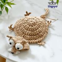 ราคา จานรองแก้วโครเชต์ uqpo, ที่รองแก้วกระรอกโครเชต์ทนความร้อนตลก, ที่รองแก้วแฮนด์เมดการ์ตูนทอของขวัญ (45808059673)
