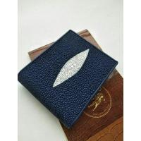 ราคา กระเป๋าสตางค์หนังปลากระเบนแท้stingray bifold wallet gradeA+++++++++blue color (24016554452)