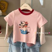 ราคา เสื้อยืดแขนยาวเด็กผู้หญิง สไตล์การ์ตูนมิกกี้ ทำจากผ้าฝ้ายแท้ เหมาะสำหรับฤดูใบไม้ผลิและฤดูใบไม้ร่วง (51107705802)