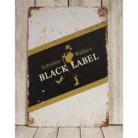 ราคา Johnnie Walker ป้ายดีบุกวิสกี้ Metal Irish Bar Pub Scotch Black Label Whisky 20*30 ซม. (42629402681)
