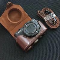 ราคา Retro PU Leather Camera Bag for Canon Powershot G7X Mark II III ( G7XII G7XIII ) Mark2 Mark3 G7X2 G7X3 Hard Case Cover a (23258446167)