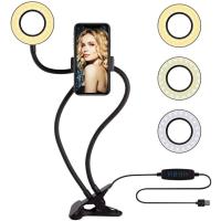 ราคา พร้อมส่ง ชุดอุปกรณ์ไลฟ์สดแบบหัวหนีบ ไฟปรับได้ 3 ระดับ Professional Live Selfie Ring With Phone Holder (25154084966)
