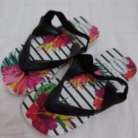ราคา (PRE-LOVED) Havaianas Baby Black/White Herois Flip Flops Size 23-24, US 9C (14146052007)