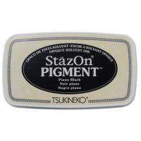 ราคา หมึกญี่ปุ่น StazOn Pigment ทึบแสง สีดำ (หมึกอเนกประสงค์ ผ้า โลหะ พลาสติก ถุงแก้ว ไม้ หนัง กระดาษ) (27655985306)