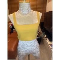 ราคา ชุดเข้าเซท รัดรูปสีเหลือง พร้อมกางเกงขาม้า เอวยางยืดsize s (4952798699)