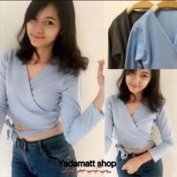 ราคา เสื้อผูกเอว สีฟ้า แขนยาว ผ้าแมงโก้ (79375639)