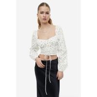 ราคา เสื้อครอปแขนยาวสีขาวสุดคิ้วH&M (26387448883)