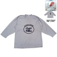 ราคา HOCKEY LONG SLEEVE SHIRT เสื้อฮอกกี้ แขนยาว คอวี ผ้ากีฬา สีเทา หน้าผ้าอก 52" ป้ายคอไซส์ XL มือสอง (26565070693)